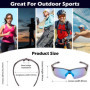 Polars Design, Lunettes de soleil de sport polarisées pour homme et femme - Légères - Protection UV - Monture TR90 - Anti-reflet