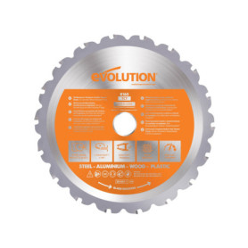 Evolution Power Tools - Lame Polyvalente en Carbure de Tungstène Rage, 255 mm - R165TCT-18CS, rage evolution, scie evolution rag