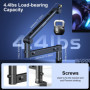 Aokeo AK-58 Bras de microphone réglable pour bureau - Convient pour Blue Yeti, Snowball iCE, HyperX QuadCast, SoloCast, Elgato W