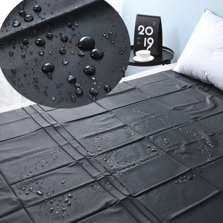 gancia Jeu de Couverture de lit en Feuille de Plastique PVC imperméable Noir, empêche Le Matelas de se mouiller