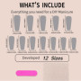 Danshinbow Lot de 24 faux ongles longs en forme de cercueil ballerine avec strass dégradés nude à paillettes pour femmes et fill