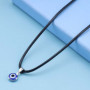 Yheakne Collier Ras Du Cou En Cuir Boho Collier En Cuir Noir Collier En Cuir Bleu Collier Pendentif Oeil Maléfique Oeil Chanceux