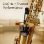 NUX B-6 Système de saxophone sans fil avec étui de charge, portée de fonctionnement de 20 mètres, audio haute résolution 24 bits