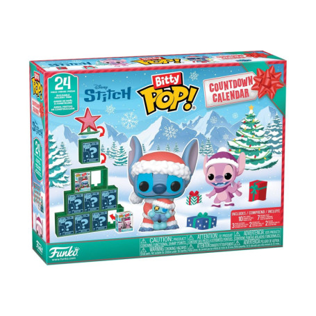 Funko Bitty Pop! Countdown Calendar: Stitch Holiday - Lilo and Stitch- Calendrier de L'avent - 24 Jours de Surprise - Boîte Myst