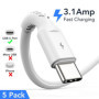 10cm Câble USB C Court, [Lot de 5] Câble USB A vers USB Type C 3A Charge Rapide Cable USB C Android Auto pour Samsung Galaxy A12