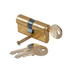 Vachette Cylindre de Serrure Mécanique FIRST pour Porte - Double Entrée 30x50mm - Mécanisme 5 Goupilles Sécurisé - 3 Clés - Inst