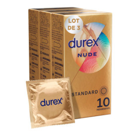 Durex - Lot de 30 Préservatifs Nude - Sensation Peau Contre Peau