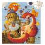 Djeco Puzzle Carton Vaillant et Le Dragon (54 Pièces) - Enfants dès 5 Ans - Développe la Dextérité, Stimule la Créativité - 37x4