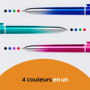 BIC 4 Couleurs Smooth Stylos-Billes Rétractables à Pointe Moyenne (1 mm) - Stylo 4 Couleurs avec encre effet gel fluide - Couleu