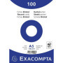 Exacompta - Réf. 10508E - Paquet de 100 fiches bristol unies non perforées - sous film - compatibles avec imprimante jet d'encre