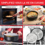 Tefal Ingenio, Lot 8pièces, Revêtement céramique antiadhésif, Induction, Casseroles, Poêles, Poignée amovible, Fabriqué en Franc