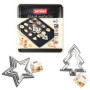 Zenker 9987550 Ensemble plaque à pâtisserie extensible avec 5 emporte-pièces étoiles et 5 emporte-pièces sapins, biscuits de Noë