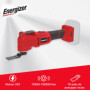 ENERGIZER - Outil Multifonction Sans Fil Multitool 20V Oscillant–7000-19000 o/min, 6 Vitesses, Poignée Soft Grip & Auxiliaire Sc
