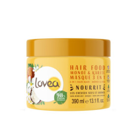 LOVEA - Hair Food - Masque 3 En 1 - Monoï & Karité - Nourrit, Répare & Démêle - Cheveux Secs Et Abimés - 98% D'Origine Naturelle
