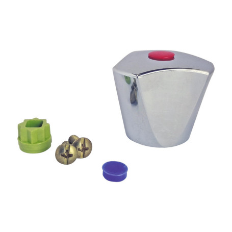 SOMATHERM FOR YOU, Croisillon universel TRICORNE en ABS chromé, compatible avec tête universelle nue, carré 7mm, livré avec past