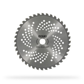 GREENSTAR - Lame 40 Dents Pour Débrousailleuse - Dents à Pointe Carbure - Largeur de Coupe : 255 mm - Epaisseur 1,3 mm - Alésage