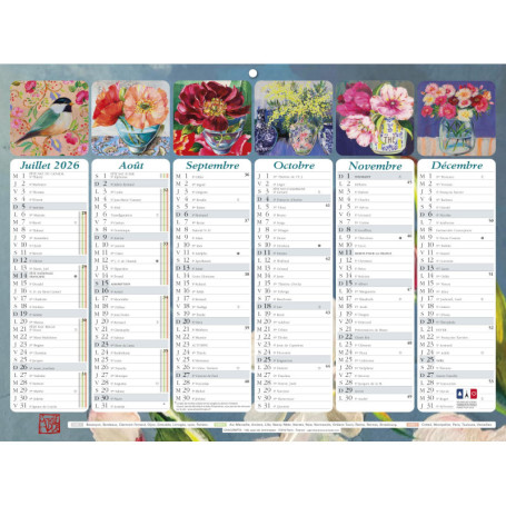 Exacompta - 34382E - Calendrier Sophie Adde avec illustrations - 29,5 x 22 cm - Semestriel 2026