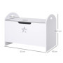 HOMCOM Coffre malle de rangement coffre à jouets dim. 62L x 40l x 46H cm MDF blanc
