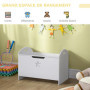 HOMCOM Coffre malle de rangement coffre à jouets dim. 62L x 40l x 46H cm MDF blanc