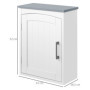 kleankin Meuble WC Suspendu Armoire à Pharmacie Murale Armoire Salle de Bain Rangement avec Porte et étagère réglable - 41 x 18,