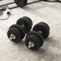 HOMCOM Ensemble d'haltères courtes total 25 kg - dumbbell paires - poids réglable - barres incluses - entraînement musculaire & 