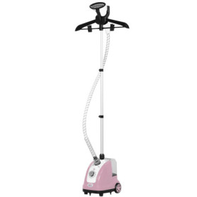 HOMCOM Défroisseur vapeur vertical défroisseur à vêtements 1,4 L 1950 W débit vapeur 32g/min tige telescopique rose noir