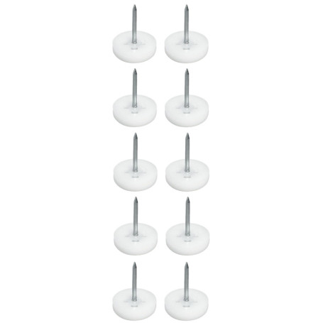 cyclingcolors 10x patin pied de meuble table chaise blanc clou plastique, 10mm