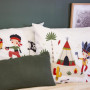Parure de lit imprimée bi-Histoire 140x200 cm Enfant - Housse de Couette 140x200 cm + 1 Taie d'oreiller 63x63 cm Motif Indien et