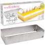 SCRAP COOKING 1916 Cadre Pâtissier Rectangulaire Extensible en Inox – Moule Rectangle Longueur Ajustable Réglable de 25 à 48 cm 