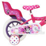 A.T.L.A.S. Vélo Enfant 12' Minnie de Disney équipé de 1 Frein, Panier Avant, Porte poupée arrière, Garde boues + Casque Inclus F