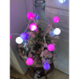ëlopop Guirlande Lumineuse Intérieure I 30 Boules Multicolores Couleur Rose Blanc et Violet I LED Blanc I Longueur de 3m50 I Déc