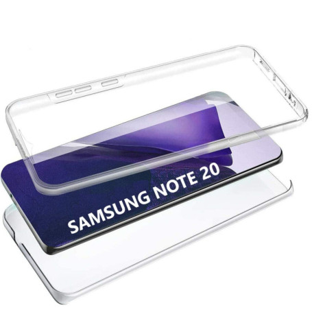 COQTEL® Coque pour Samsung Galaxy Note 20 360 Transparente Double Protection intégrale Silicone et TPU Antichoc