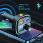 Transmetteur FM Bluetooth Voiture, Chargeur Double USB-C (5V/3.1A) & USB-B (12V-24V), Écran LED, Kit Mains Libres, Microphone In
