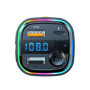 Transmetteur FM Bluetooth Voiture, Chargeur Double USB-C (5V/3.1A) & USB-B (12V-24V), Écran LED, Kit Mains Libres, Microphone In