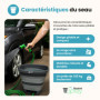 Bucket Spray - Seau d’Arrosage Portable avec Pompe Rechargeable – 15L Pliable – Pulvérisateur Autonome pour Camping, Jardin, Net