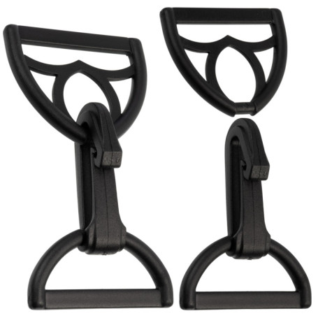 AERZETIX - Ensemble de 8 mousquetons d'attache Rapide à Crochet + 8 Boucles de Sangle - Passant 40 mm - équipement de Plein air 