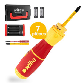 Wiha Tournevis électrique speedE® II sans fil visseuse (44318) avec embouts isolés slim, piles, câble USB, L-Boxx Mini) | Serrag