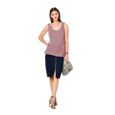 Patron Burda 6231 Top femme ajusté avec une encolure ronde – simple ou double épaisseur - du 36 au 46