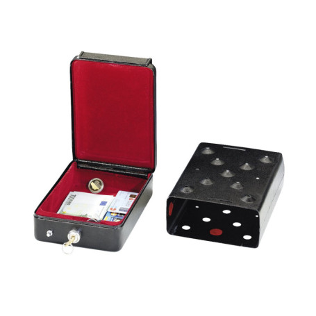 Coffre fort - noir - incl. support de montage et 2 clés (22,5x16,5x8,5cm)