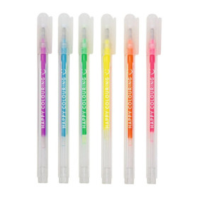 moses. Lot de 6 stylos gel fluo Smile - Couleurs fluo - Pour peindre, bricoler, décorer et écrire - Pour invitations, lettres, c