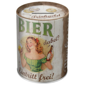 Nostalgic-Art Tirelire rétro, 1 l, Trinkgeld-Bierkasse – Idée de Cadeau pour Fans de bière, Boîte à Billets en métal, Tire-Lire 