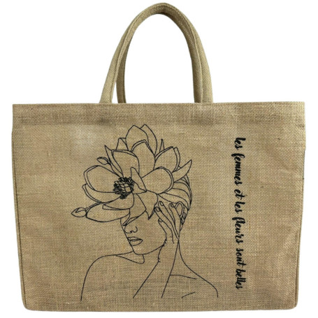 Domelo Paniers de courses. Sac à provisions imprimé. Sac en toile de jute grand sac en panier, sac de plage imperméable. Sacs en