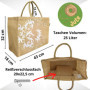 Domelo Grand sac à provisions en toile de jute - Sac de plage XXL - Sac de travail pour femme - Sac de plage pliable - Grand sac