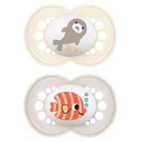 MAM Lot de 2 tétines originales pour bébé de 6 à 16 mois - 94% d'acceptation - Adaptées à l'allaitement - Recommandé par les sag