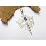 Pendentif en argent sterling, avec pierre de lapis et symbole de protection, au motif de l’épée de l’archange Michael, Lapis
