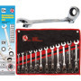 BGS Diy 30002 | Jeu de clés mixtes à cliquet | têtes flexibles | 8-19 mm | 12 pièces