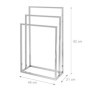Relaxdays 10019256 Porte-serviettes sur pied avec base antidérapante 3 bras chromés en 3 hauteurs inox 82 x 46 x 21 cm support v
