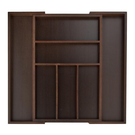 Relaxdays 10023245 Boîte à Couverts Tiroir, Extensible, Largeur Variable, 5-7 Casiers, Organiseur Bambou, HLP 5x48x46cm, Marron,
