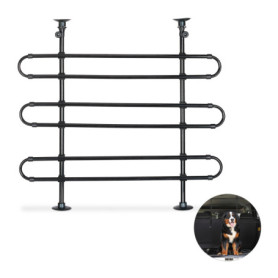 Relaxdays 10025123 Grillage Voiture, de Protection Chien, Grille de Séparation Universel, réglable en Hauteur,Largeur, Acier, Pl