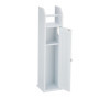 Relaxdays Porte Papier Toilette Vertical, étroit, pour 5 Rouleaux de Rechange, MDF, HLP 78,5 x 20 x 18 cm, Blanc